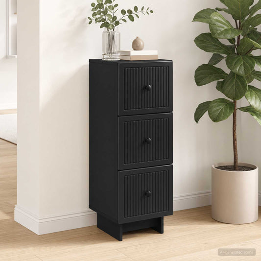 vidaXL Ντουλάπι με Συρτάρια Μαύρο 33 x 34,5 x 90 εκ Επεξεργασμένο Ξύλο
