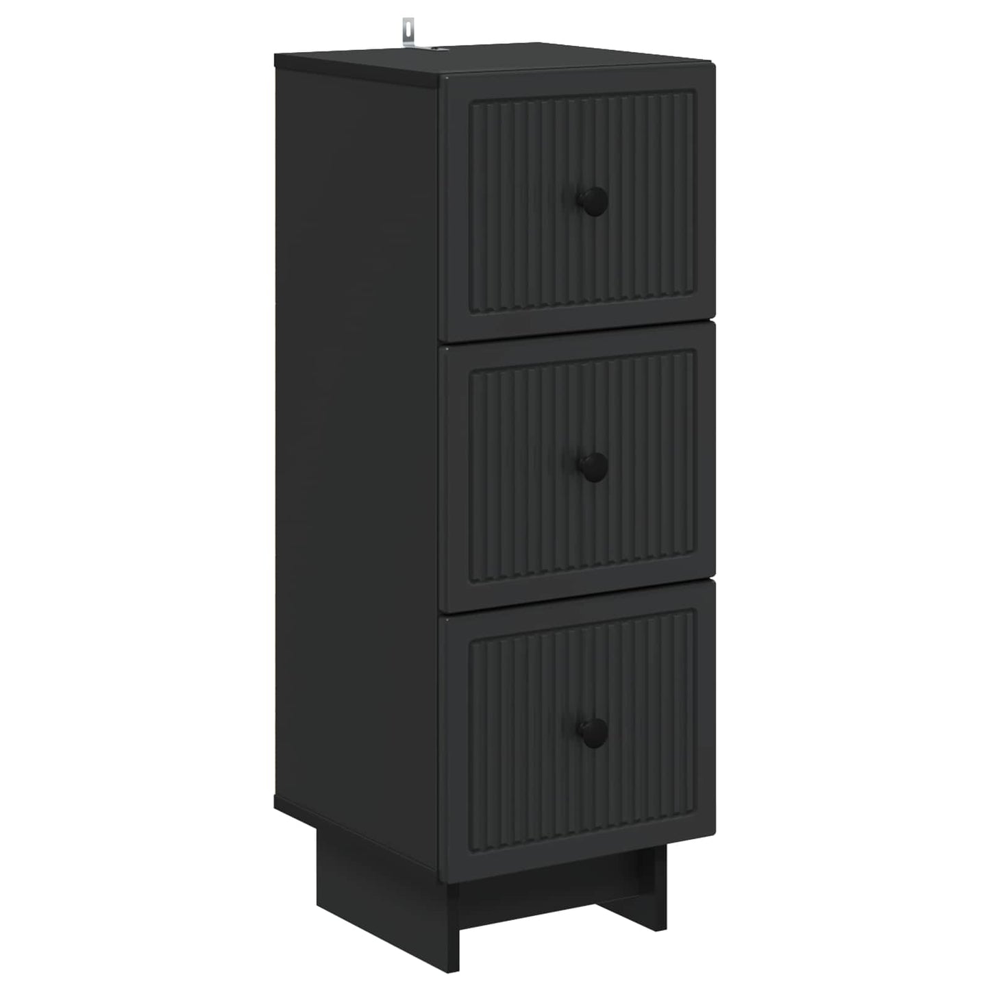 vidaXL Ντουλάπι με Συρτάρια Μαύρο 33 x 34,5 x 90 εκ Επεξεργασμένο Ξύλο