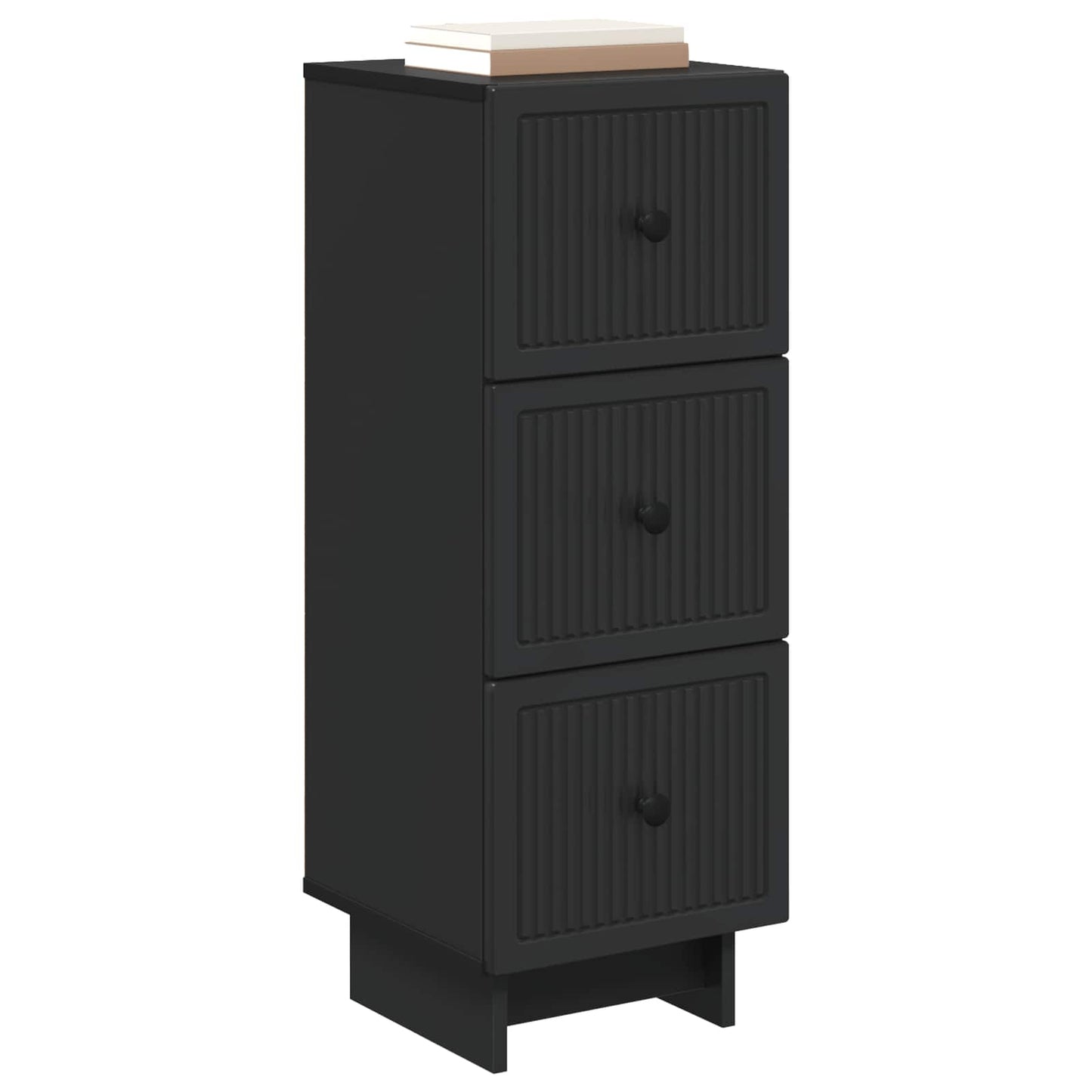 vidaXL Ντουλάπι με Συρτάρια Μαύρο 33 x 34,5 x 90 εκ Επεξεργασμένο Ξύλο