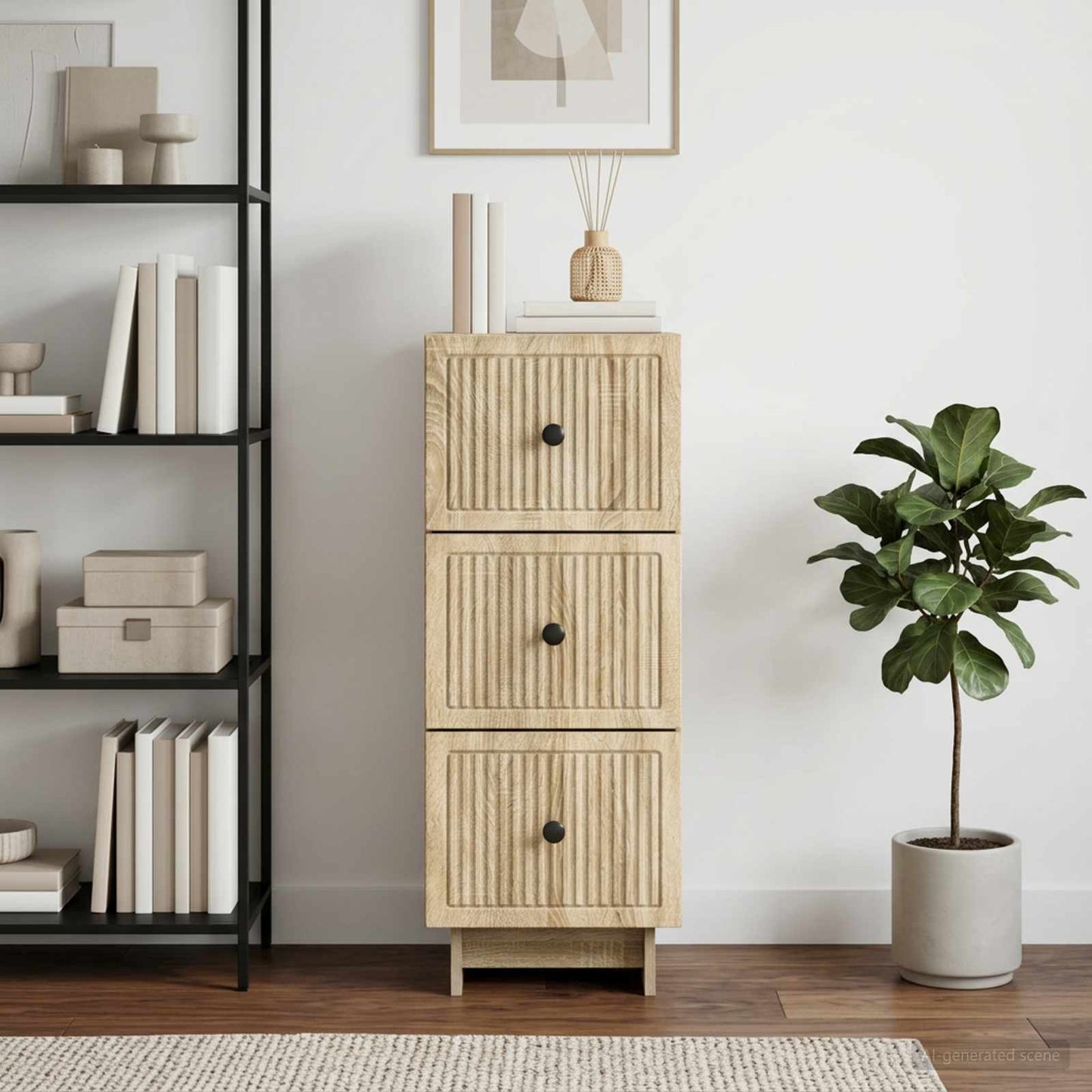 vidaXL Ντουλάπι με Συρτάρια Sonoma Δρυς 33 x 34,5 x 90 εκ