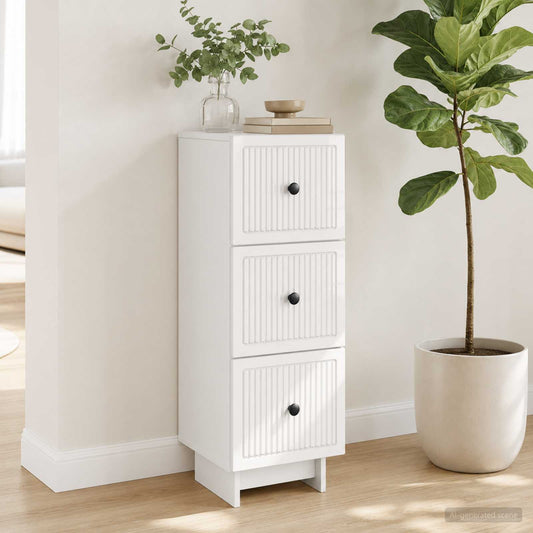 vidaXL Ντουλάπι με Συρτάρια Γυαλιστερό Λευκό 33 x 34,5 x 90 εκ