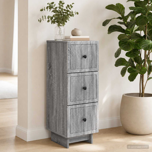 vidaXL Ντουλάπι με Συρτάρια Γκρι Sonoma 33 x 34,5 x 90 εκ