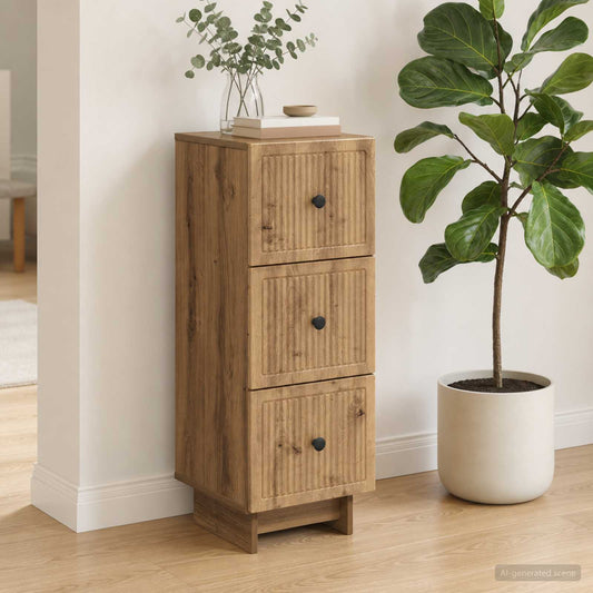 vidaXL Ντουλάπι με Συρτάρια 33 x 34,5 x 90 εκ Επεξεργασμένο Ξύλο