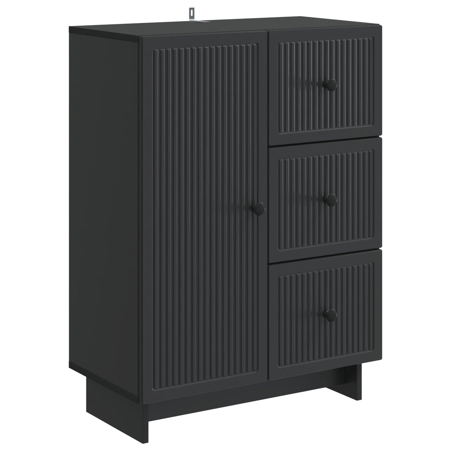 vidaXL Πλαϊνό γραφείο Μαύρο 66 x 34,5 x 90 εκ Επεξεργασμένο Ξύλο