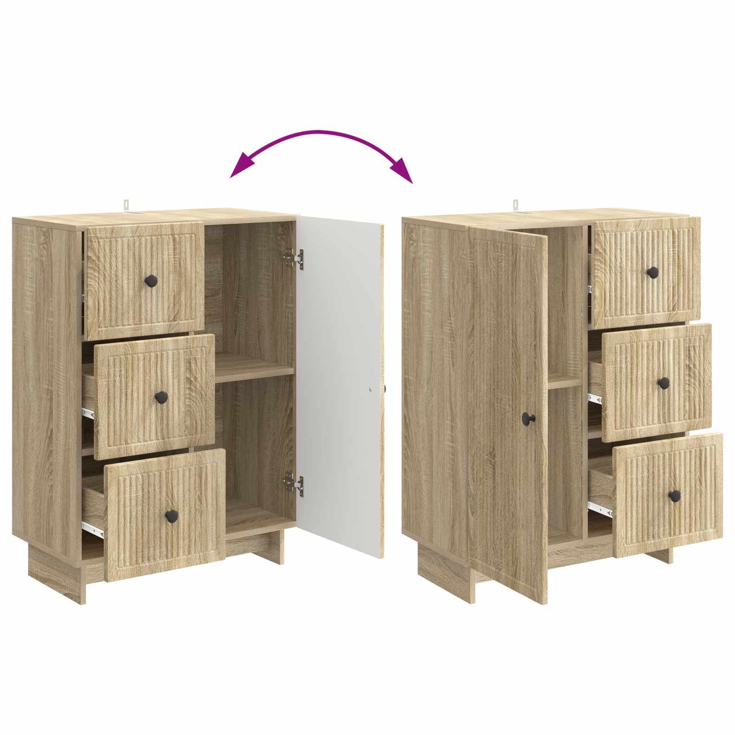 vidaXL Πλαϊνό γραφείο Sonoma Δρυς 66 x 34,5 x 90 εκ Επεξεργασμένο Ξύλο