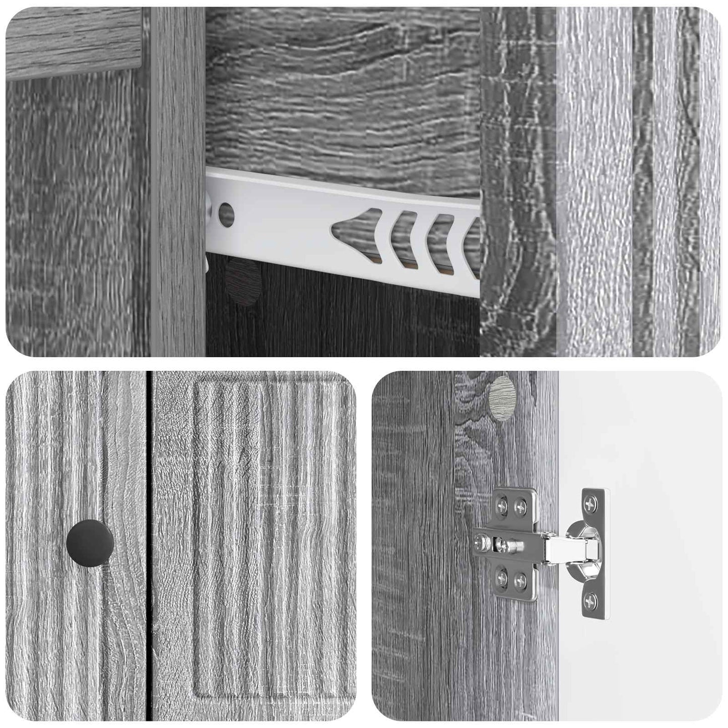 vidaXL Πλαϊνό γραφείο Γκρι Sonoma 66 x 34,5 x 90 εκ Επεξεργασμένο Ξύλο