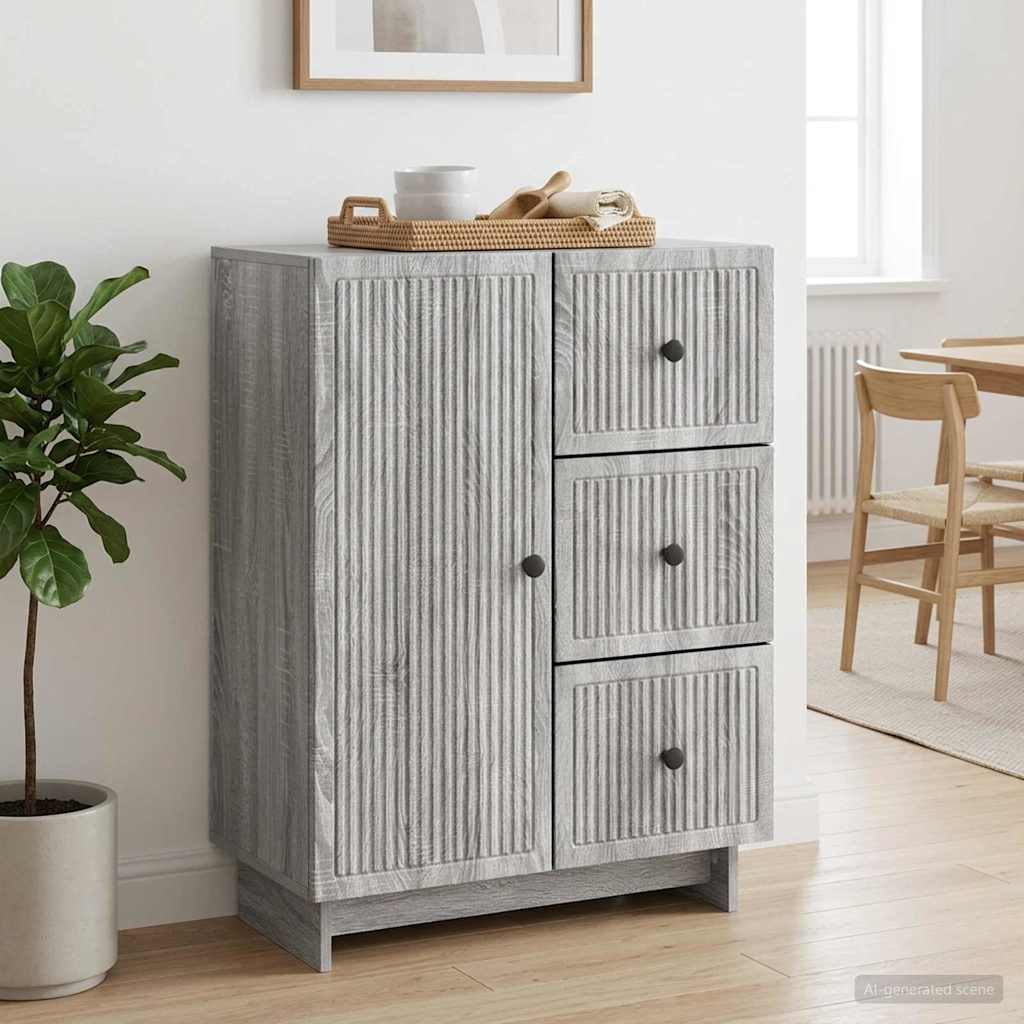 vidaXL Πλαϊνό γραφείο Γκρι Sonoma 66 x 34,5 x 90 εκ Επεξεργασμένο Ξύλο