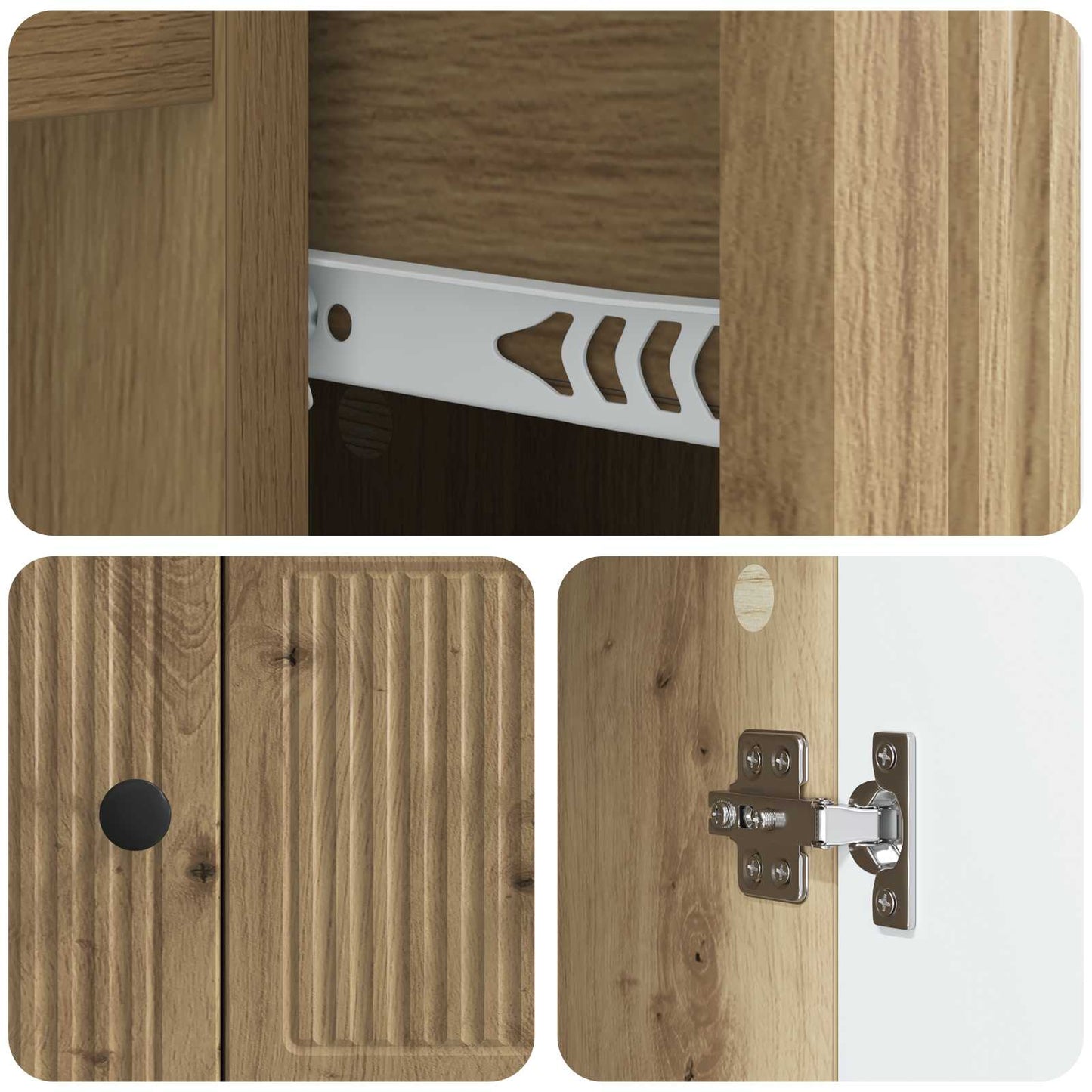vidaXL Πλαϊνό γραφείο με συρτάρι Artisan Δρυς 66 x 34,5 x 90 εκ