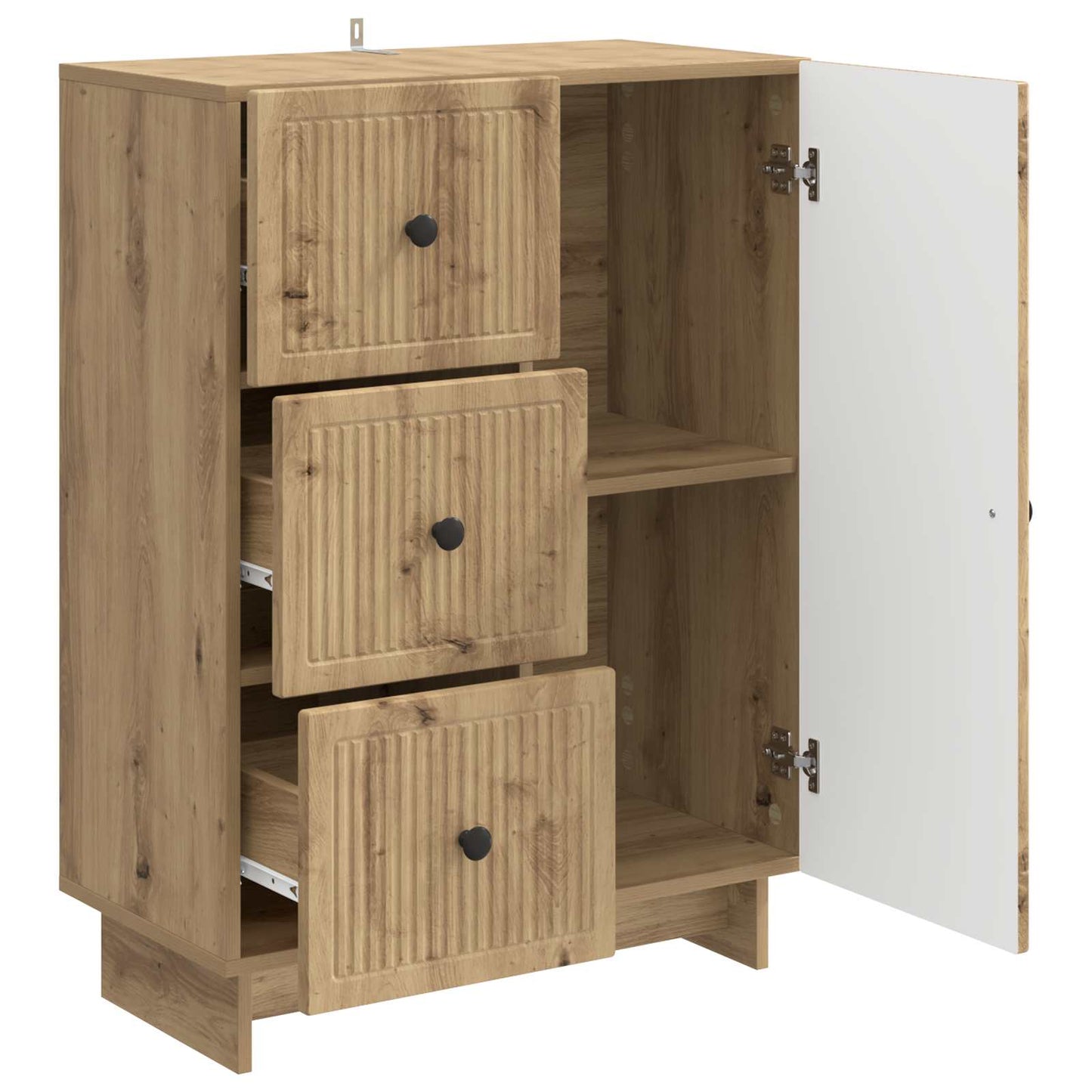 vidaXL Πλαϊνό γραφείο με συρτάρι Artisan Δρυς 66 x 34,5 x 90 εκ