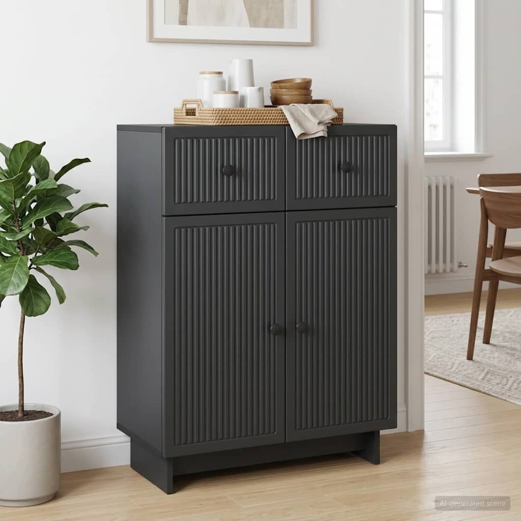 vidaXL Πλαϊνό γραφείο Μαύρο 66 x 34,5 x 90 εκ Επεξεργασμένο Ξύλο