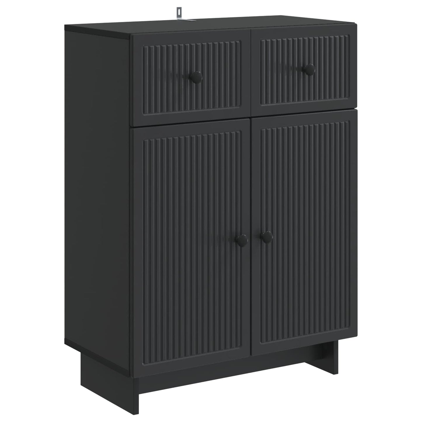 vidaXL Πλαϊνό γραφείο Μαύρο 66 x 34,5 x 90 εκ Επεξεργασμένο Ξύλο