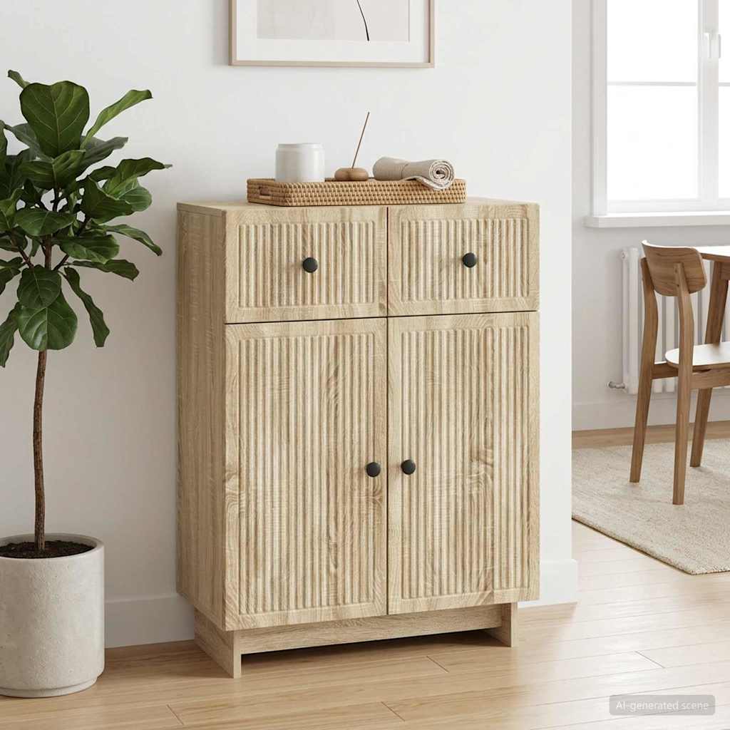 vidaXL Πλαϊνό γραφείο Sonoma Δρυς 66 x 34,5 x 90 εκ Επεξεργασμένο Ξύλο