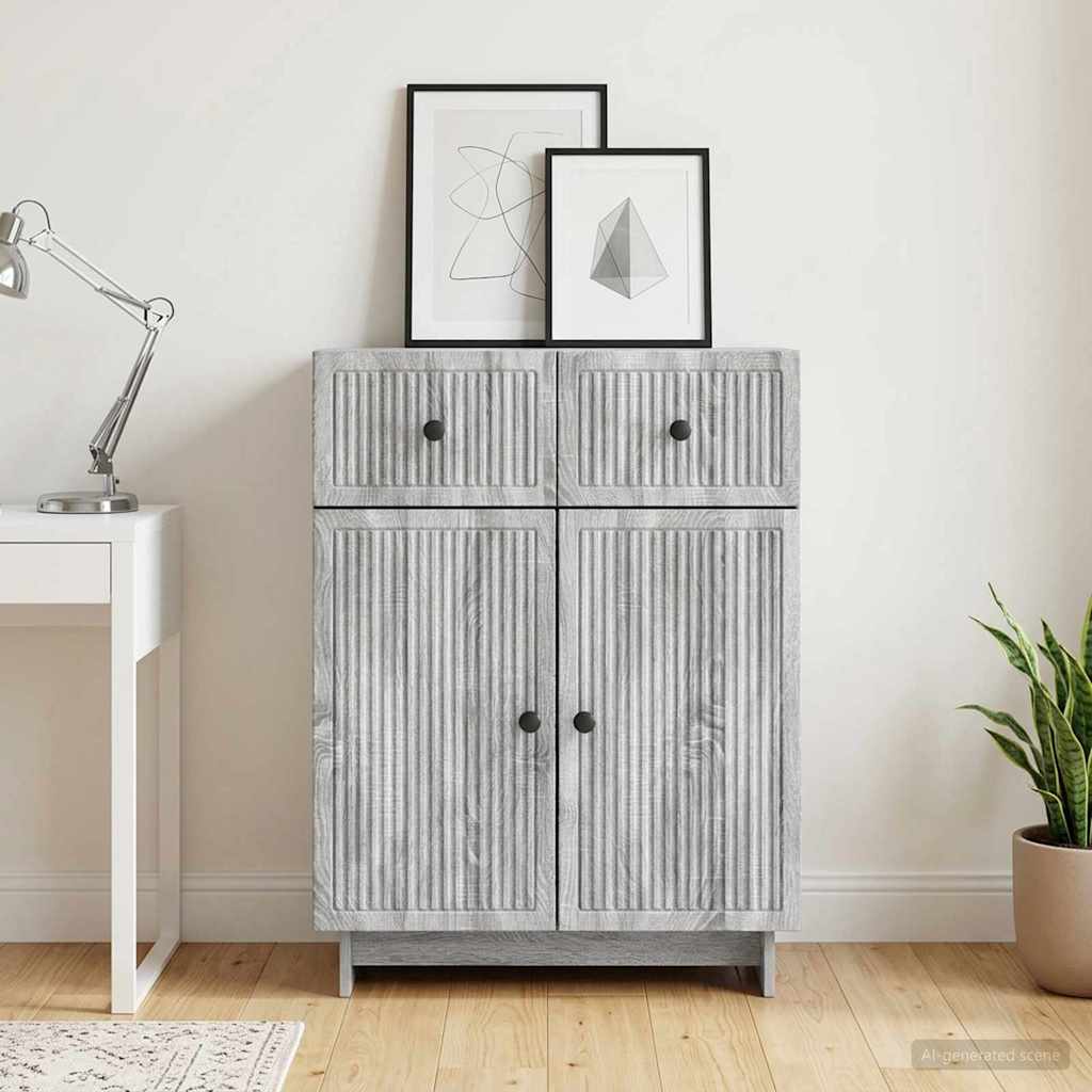 vidaXL Πλαϊνό γραφείο Γκρι Sonoma 66 x 34,5 x 90 εκ Επεξεργασμένο Ξύλο