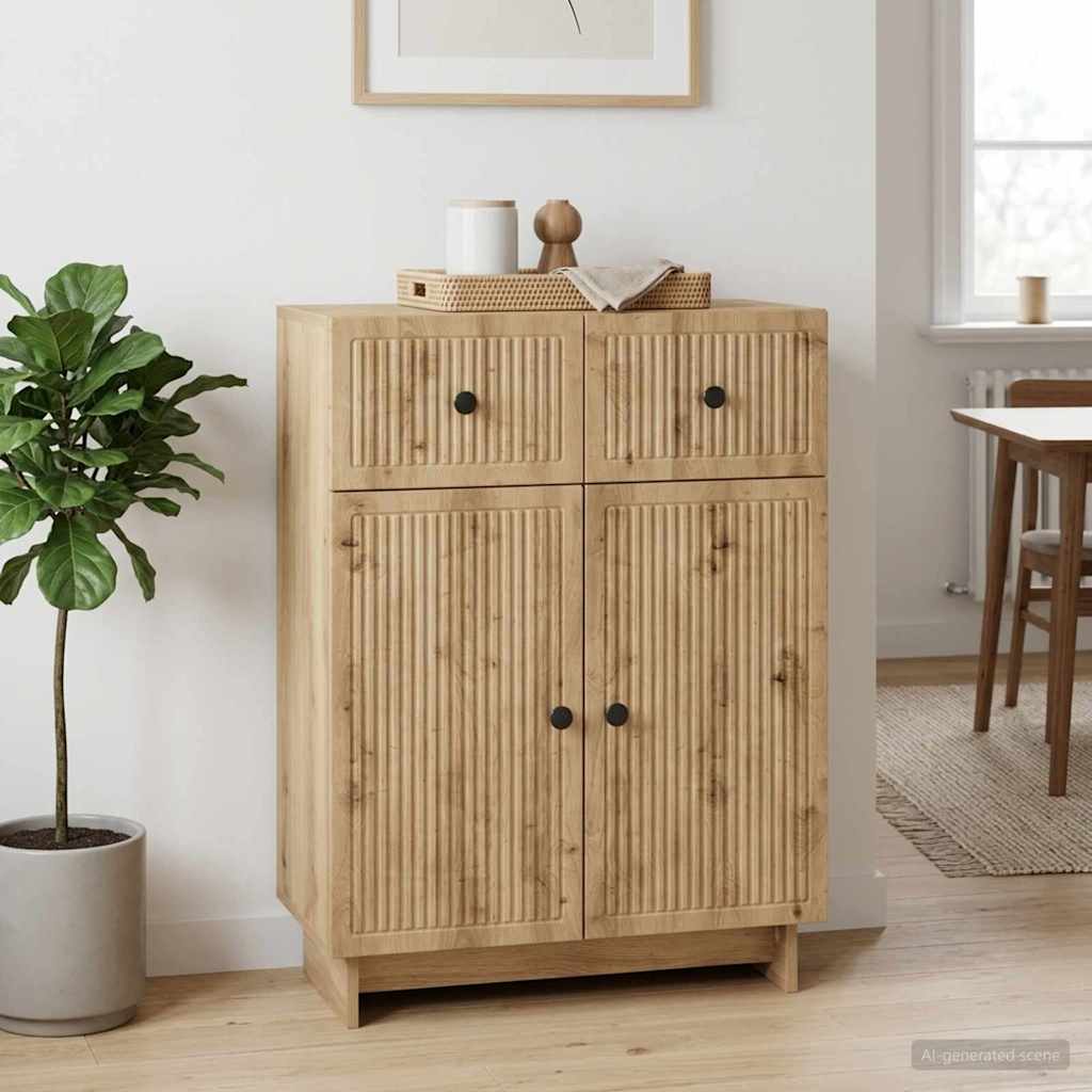vidaXL Πλαϊνό γραφείο Artisan Δρυς 66 x 34,5 x 90 εκ