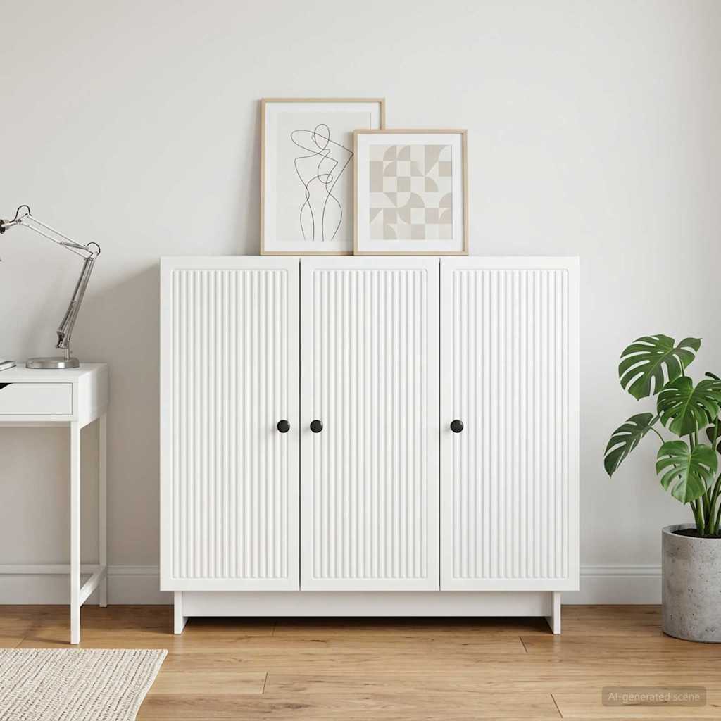 vidaXL Πλαϊνό γραφείο Λευκό 89 x 34,5 x 80 εκ Επεξεργασμένο Ξύλο