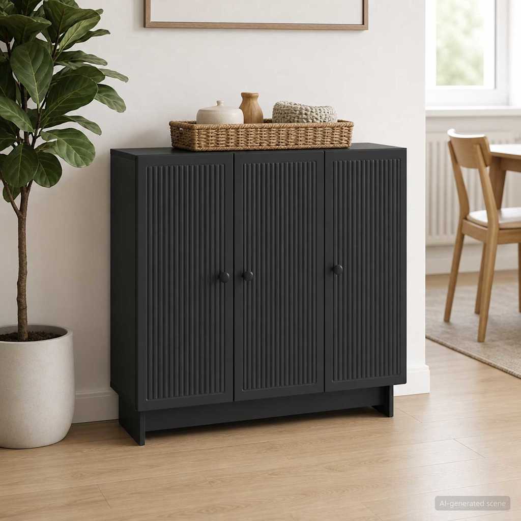 vidaXL Πλαϊνό γραφείο Μαύρο 89 x 34,5 x 80 εκ Επεξεργασμένο Ξύλο