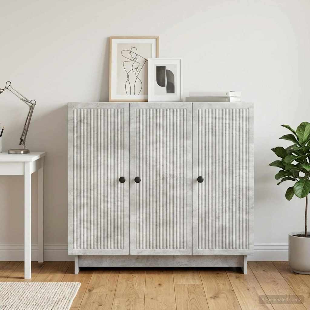vidaXL Πλαϊνό γραφείο Γκρι Σκυροδέματος 89 x 34,5 x 80 εκ