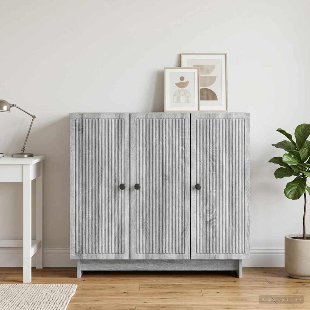 vidaXL Πλαϊνό γραφείο Γκρι Sonoma 89 x 34,5 x 80 εκ Επεξεργασμένο Ξύλο