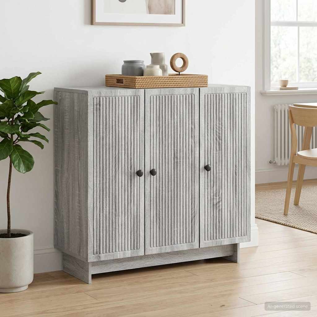 vidaXL Πλαϊνό γραφείο Γκρι Sonoma 89 x 34,5 x 80 εκ Επεξεργασμένο Ξύλο