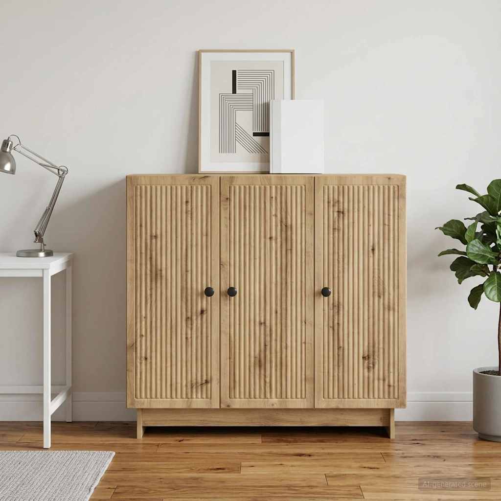 vidaXL Πλαϊνό γραφείο Artisan Δρυς 89 x 34,5 x 80 εκ