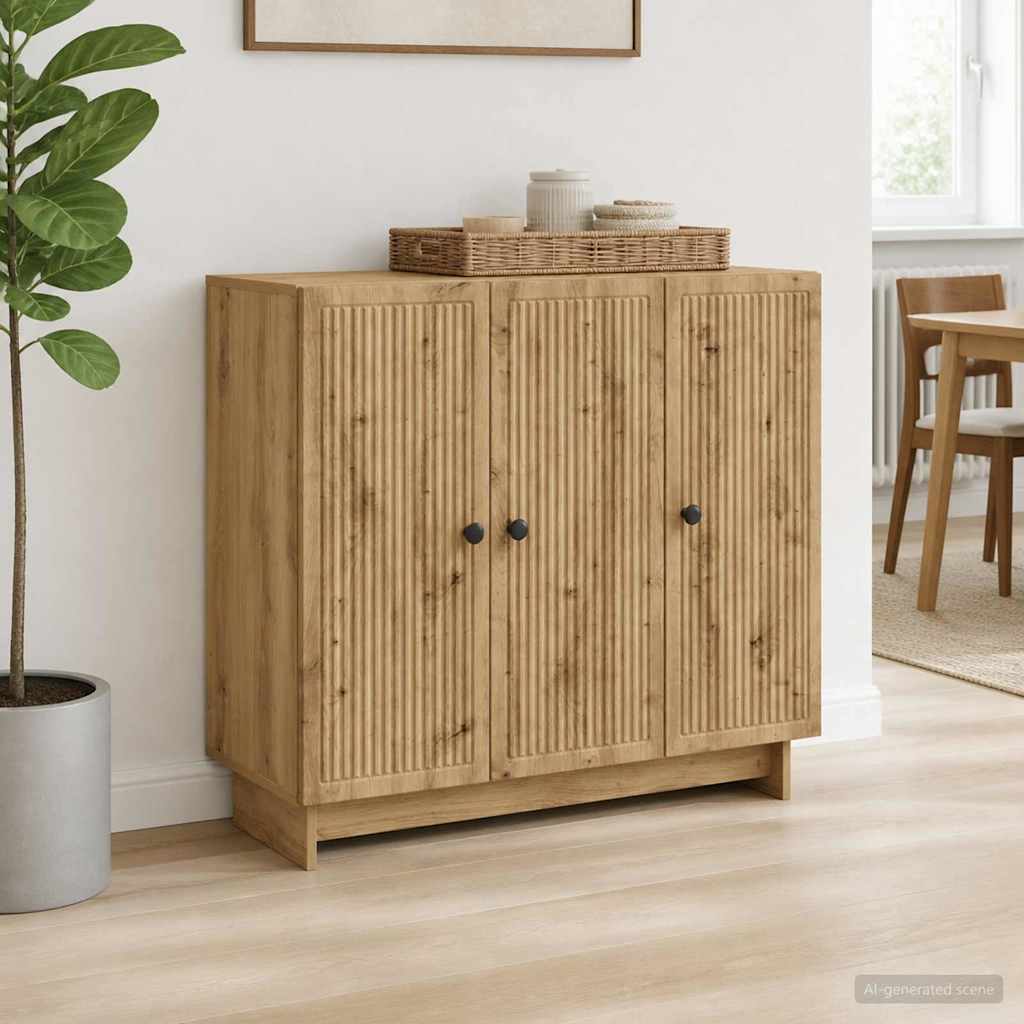vidaXL Πλαϊνό γραφείο Artisan Δρυς 89 x 34,5 x 80 εκ