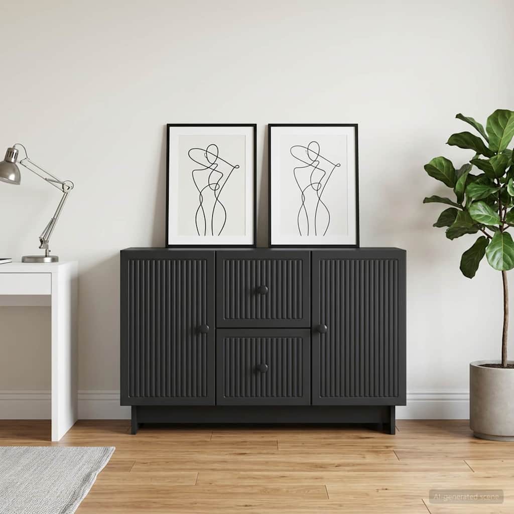 vidaXL Πλαϊνό γραφείο Μαύρο 89 x 34,5 x 60 εκ. Επεξεργασμένο Ξύλο