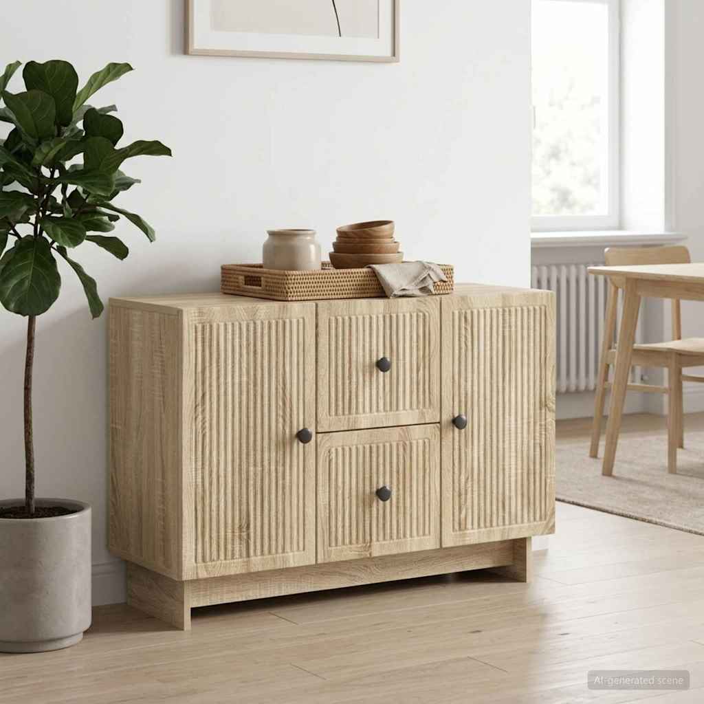 vidaXL Πλαϊνό γραφείο με συρτάρι Sonoma Δρυς 89 x 34,5 x 60 εκ.