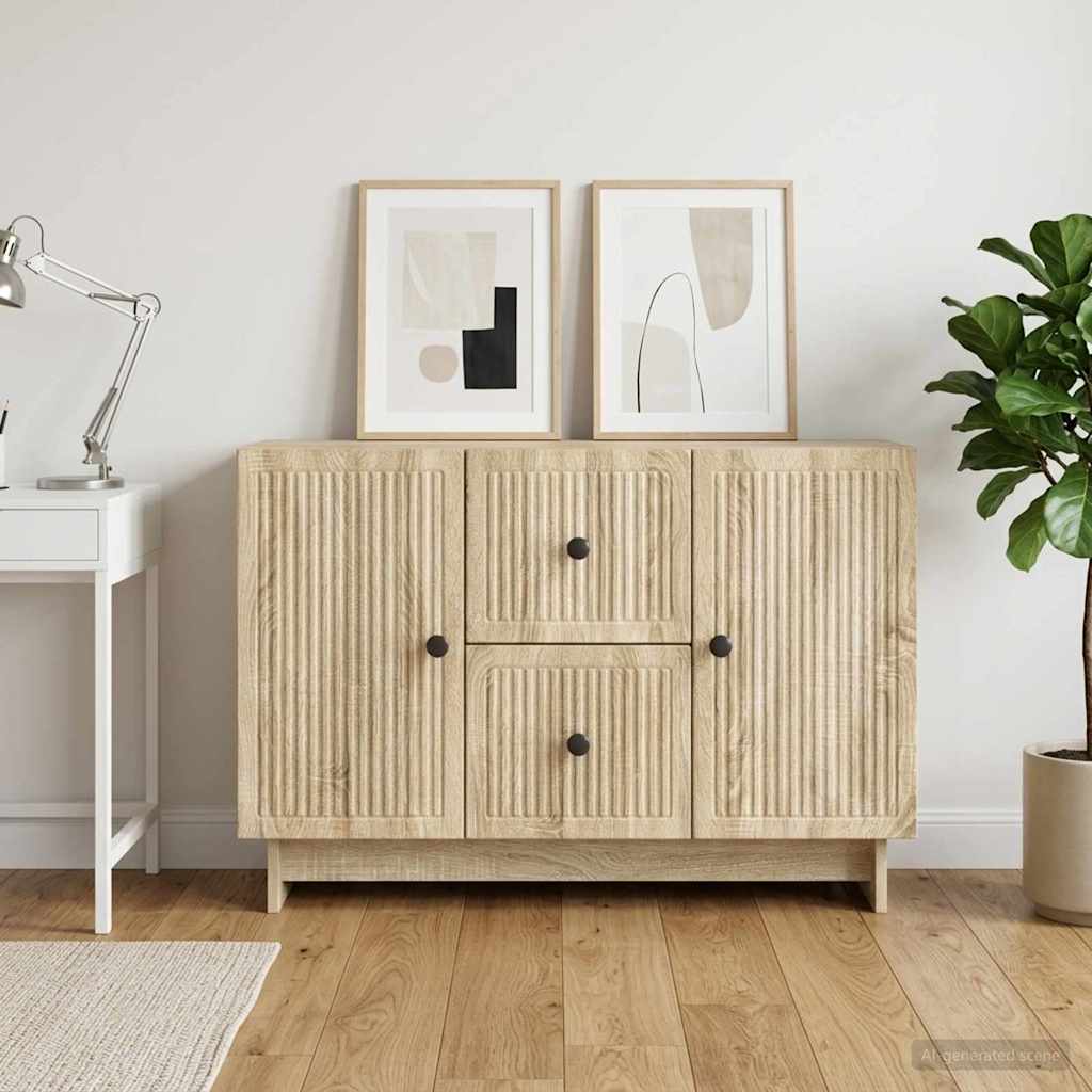 vidaXL Πλαϊνό γραφείο με συρτάρι Sonoma Δρυς 89 x 34,5 x 60 εκ.