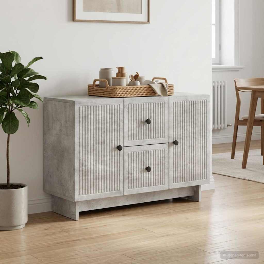 vidaXL Πλαϊνό γραφείο με συρτάρι Γκρι Σκυροδέματος 89 x 34,5 x 60 εκ.