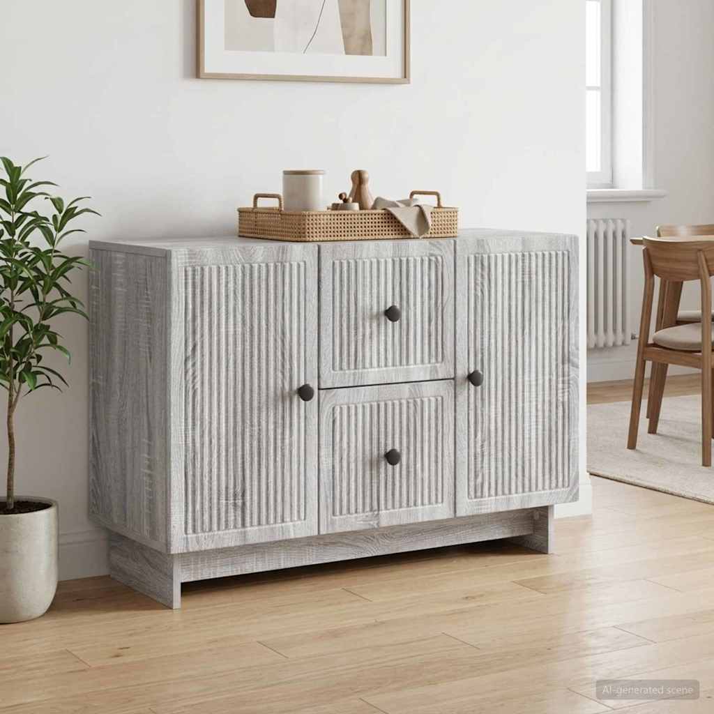 vidaXL Πλαϊνό γραφείο με συρτάρι Γκρι Sonoma 89 x 34,5 x 60 εκ.