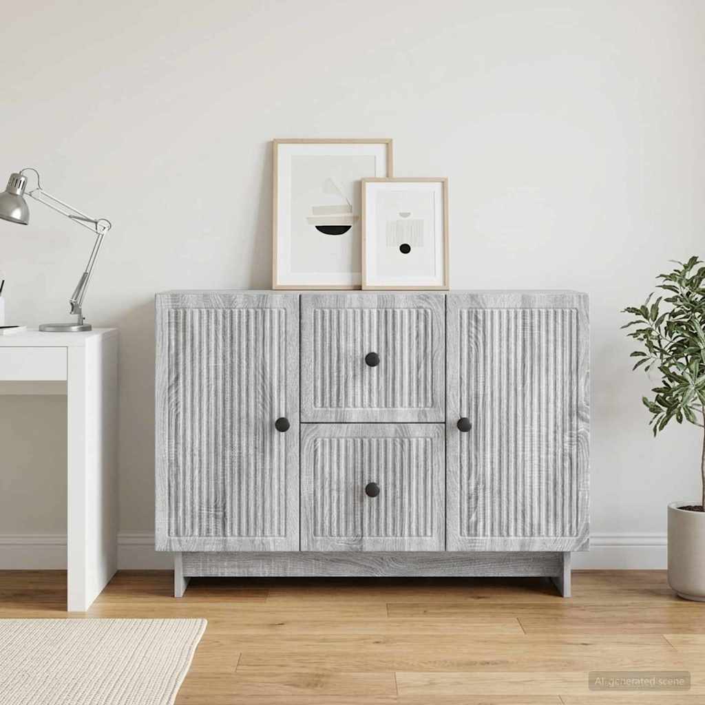 vidaXL Πλαϊνό γραφείο με συρτάρι Γκρι Sonoma 89 x 34,5 x 60 εκ.