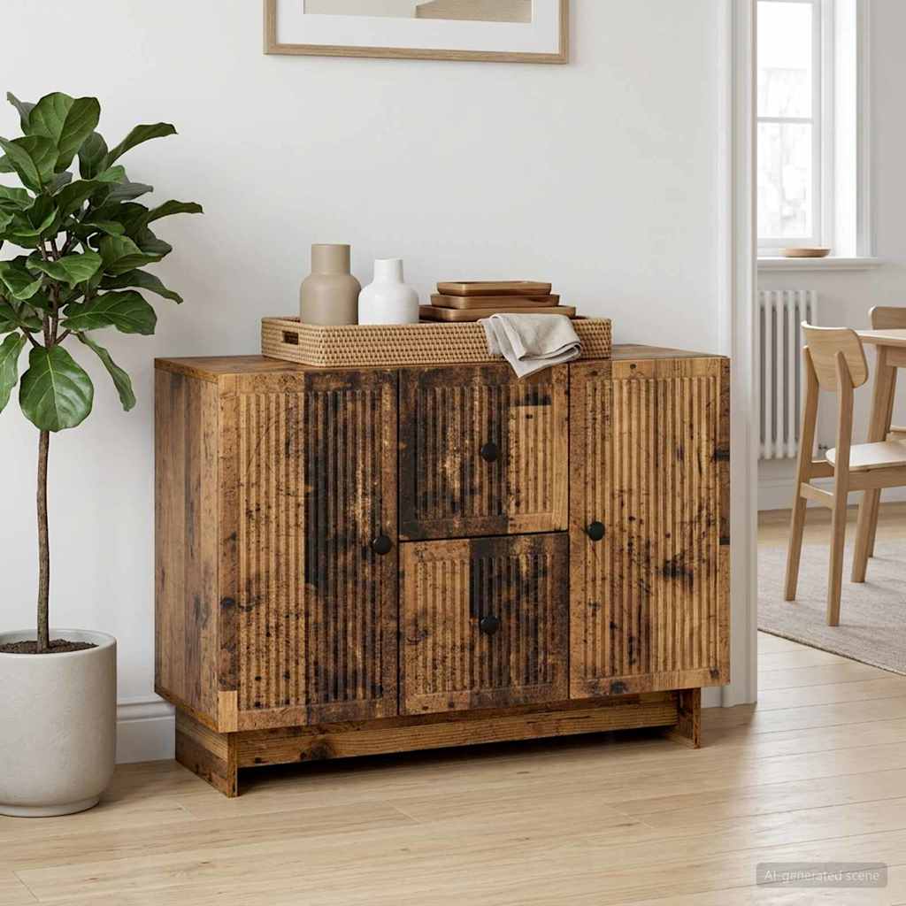 vidaXL Πλαϊνό γραφείο με συρτάρι Παλαιωμένο ξύλο 89 x 34,5 x 60 εκ.