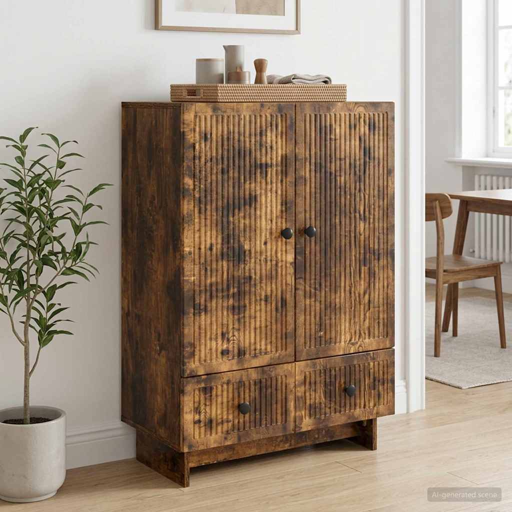 vidaXL Πλαϊνό γραφείο Καπνιστή Δρυς 66 x 34,5 x 95 εκ.