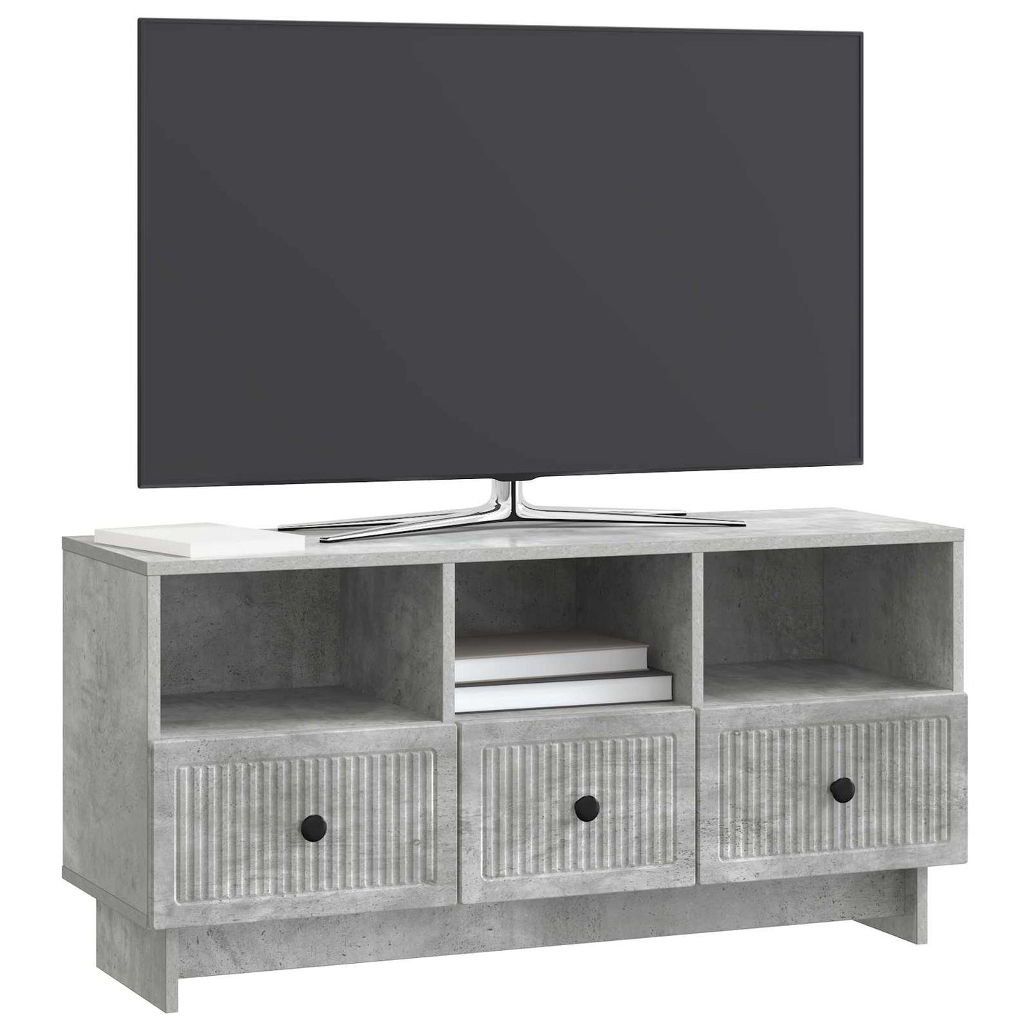 vidaXL Ντουλάπι TV με συρτάρι Γκρι Σκυροδέματος 102 x 34,5 x 50 εκ.