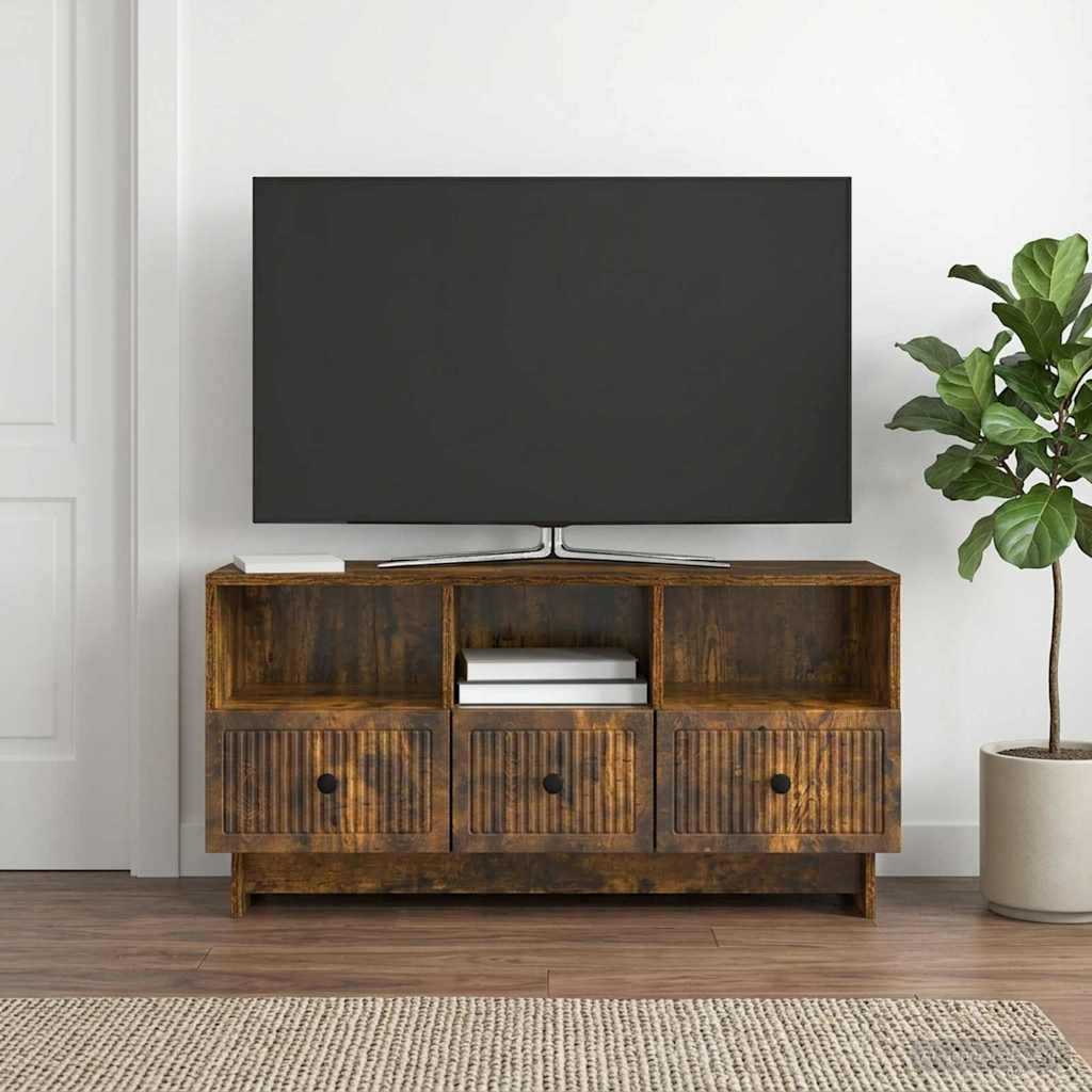 vidaXL Ντουλάπι TV Καπνισμένο Ξύλο Δρυός 102 x 34,5 x 50 εκ.