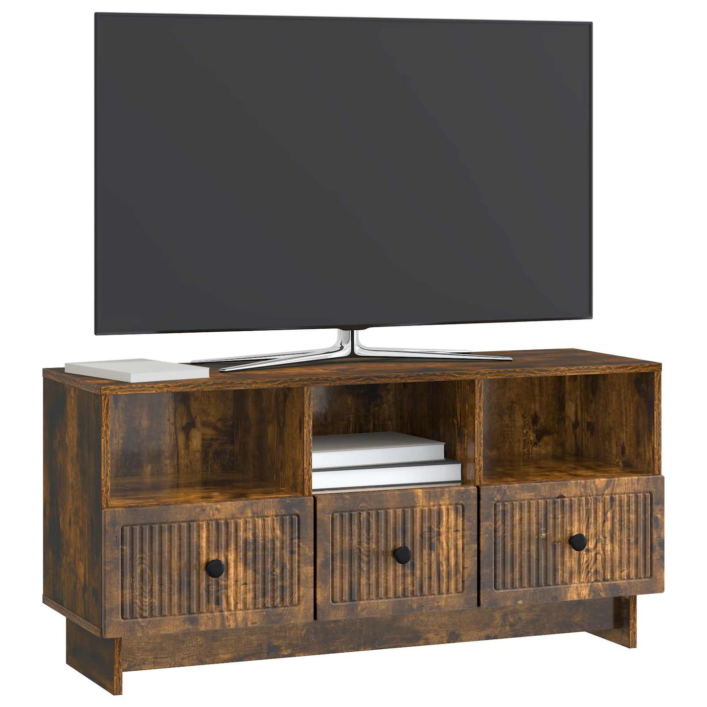 vidaXL Ντουλάπι TV Καπνισμένο Ξύλο Δρυός 102 x 34,5 x 50 εκ.