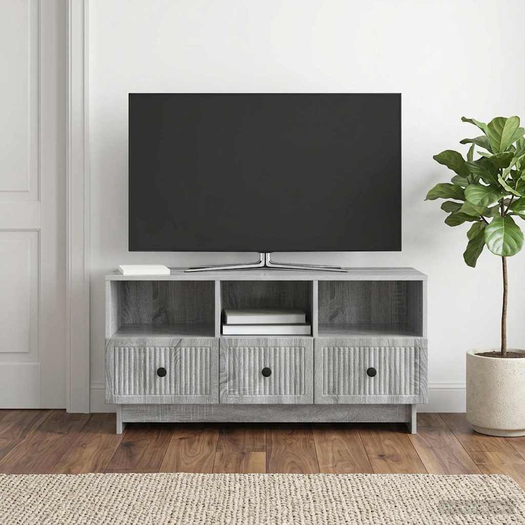 vidaXL Ντουλάπι TV Γκρι Sonoma 102 x 34,5 x 50 εκ. Επεξεργασμένο Ξύλο