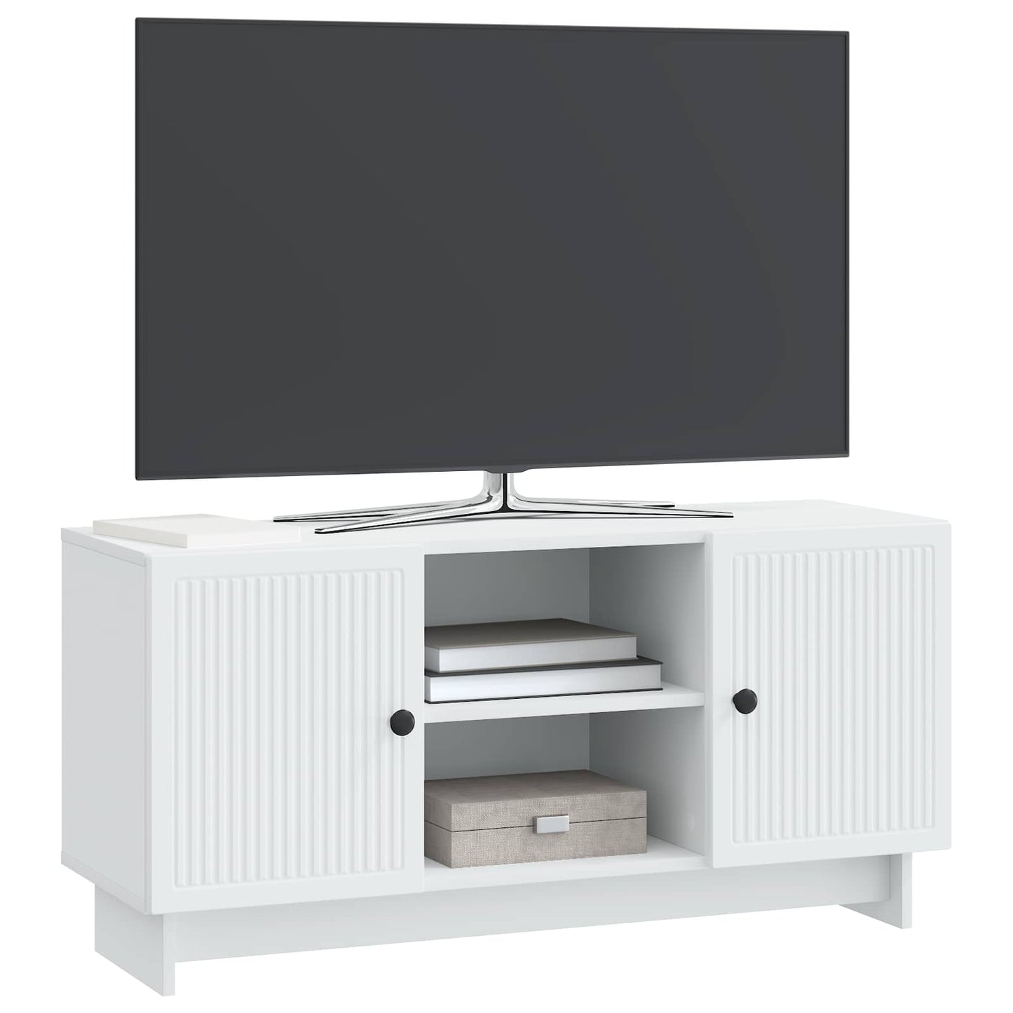 vidaXL Ντουλάπι TV 102 x 34,5 x 50 εκ. Λευκό Επεξεργασμένο Ξύλο