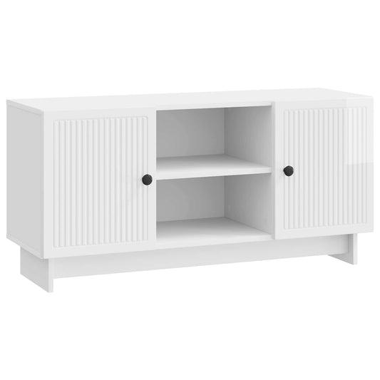 vidaXL Ντουλάπι TV 102 x 34,5 x 50 εκ. Γυαλιστερό Λευκό