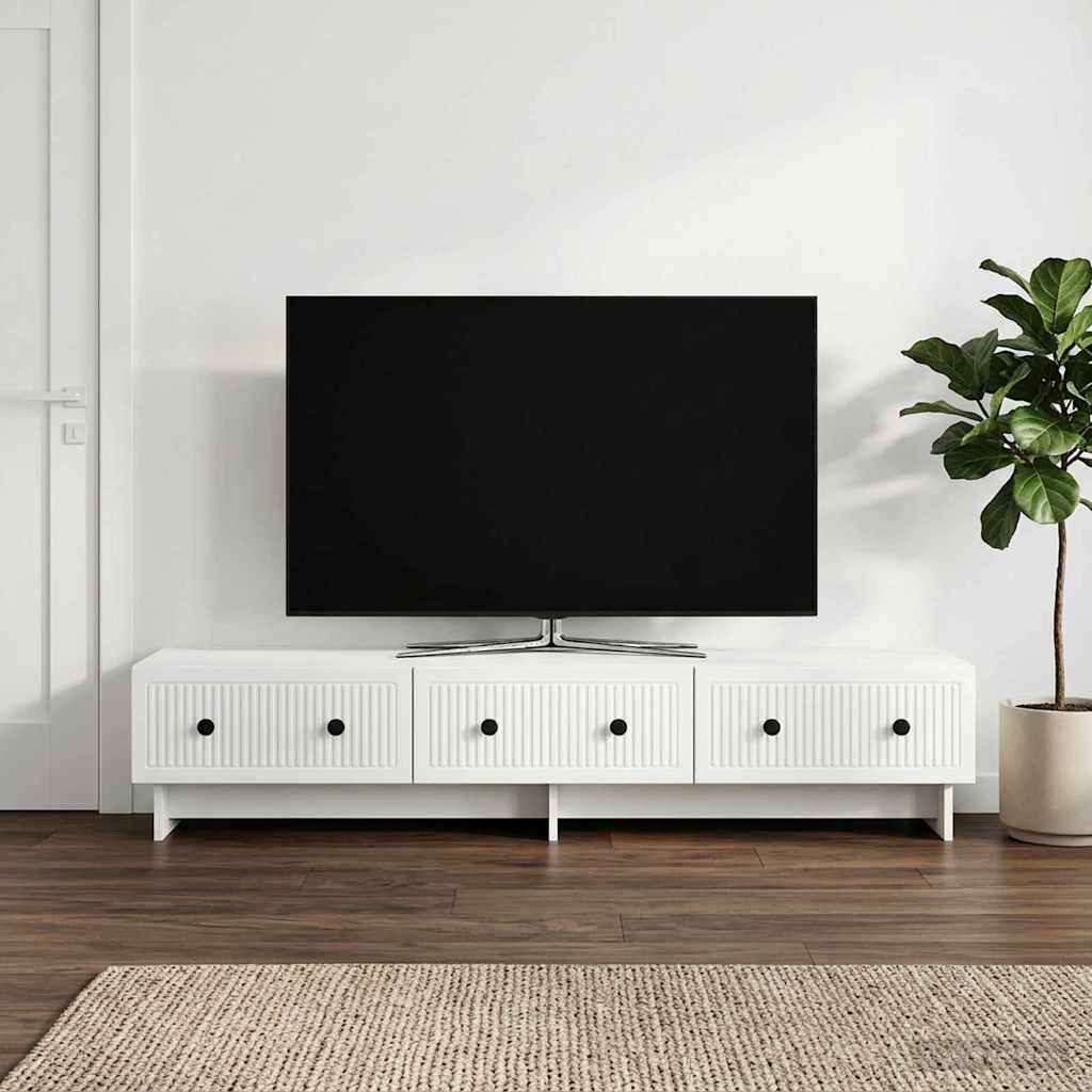 vidaXL Ντουλάπι TV Λευκό 147 x 34,5 x 30 εκ Επεξεργασμένο Ξύλο