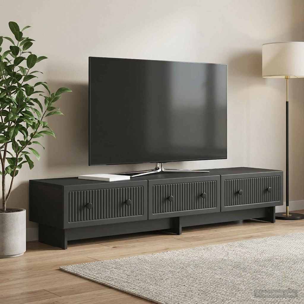 vidaXL Ντουλάπι TV Μαύρο 147 x 34,5 x 30 εκ Επεξεργασμένο Ξύλο