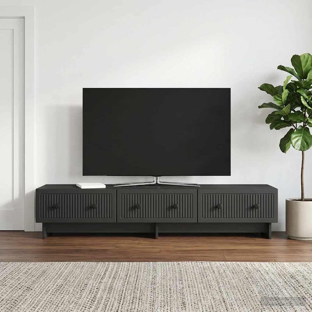 vidaXL Ντουλάπι TV Μαύρο 147 x 34,5 x 30 εκ Επεξεργασμένο Ξύλο