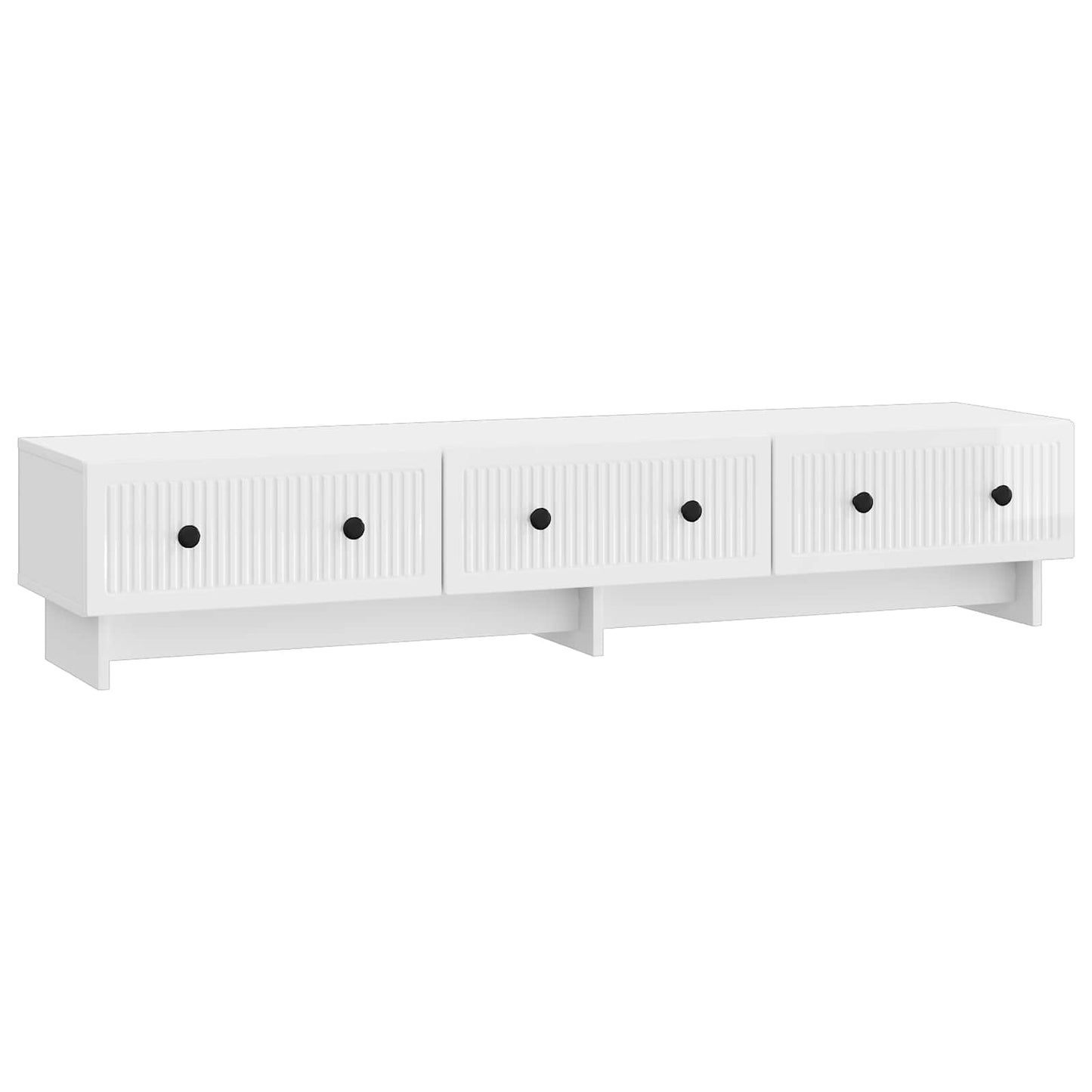 vidaXL Ντουλάπι TV με συρτάρι Γυαλιστερό Λευκό 147 x 34,5 x 30 εκ