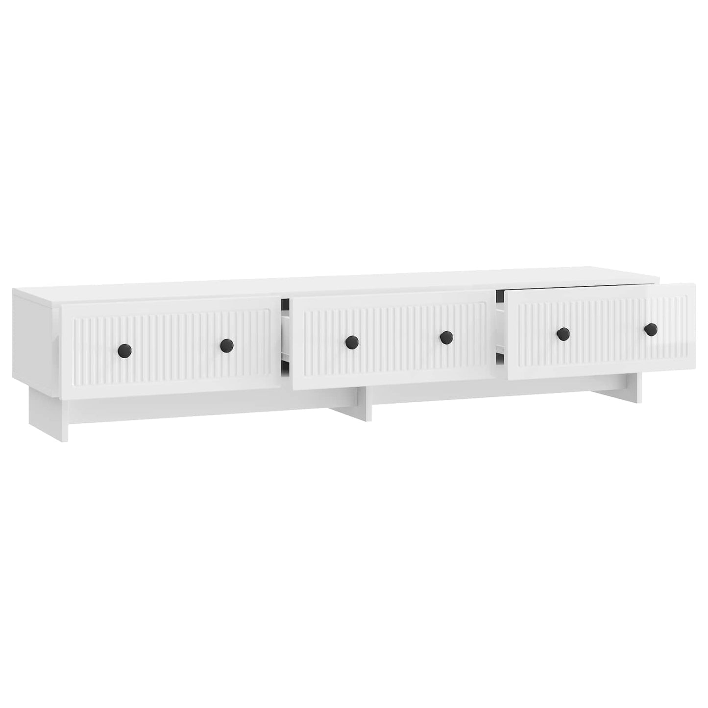 vidaXL Ντουλάπι TV με συρτάρι Γυαλιστερό Λευκό 147 x 34,5 x 30 εκ