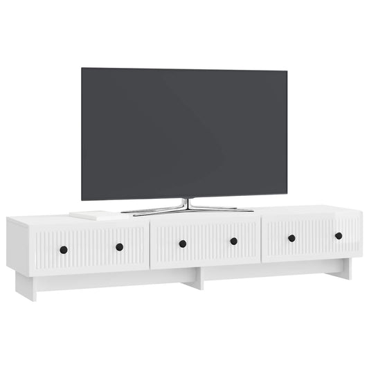 vidaXL Ντουλάπι TV με συρτάρι Γυαλιστερό Λευκό 147 x 34,5 x 30 εκ