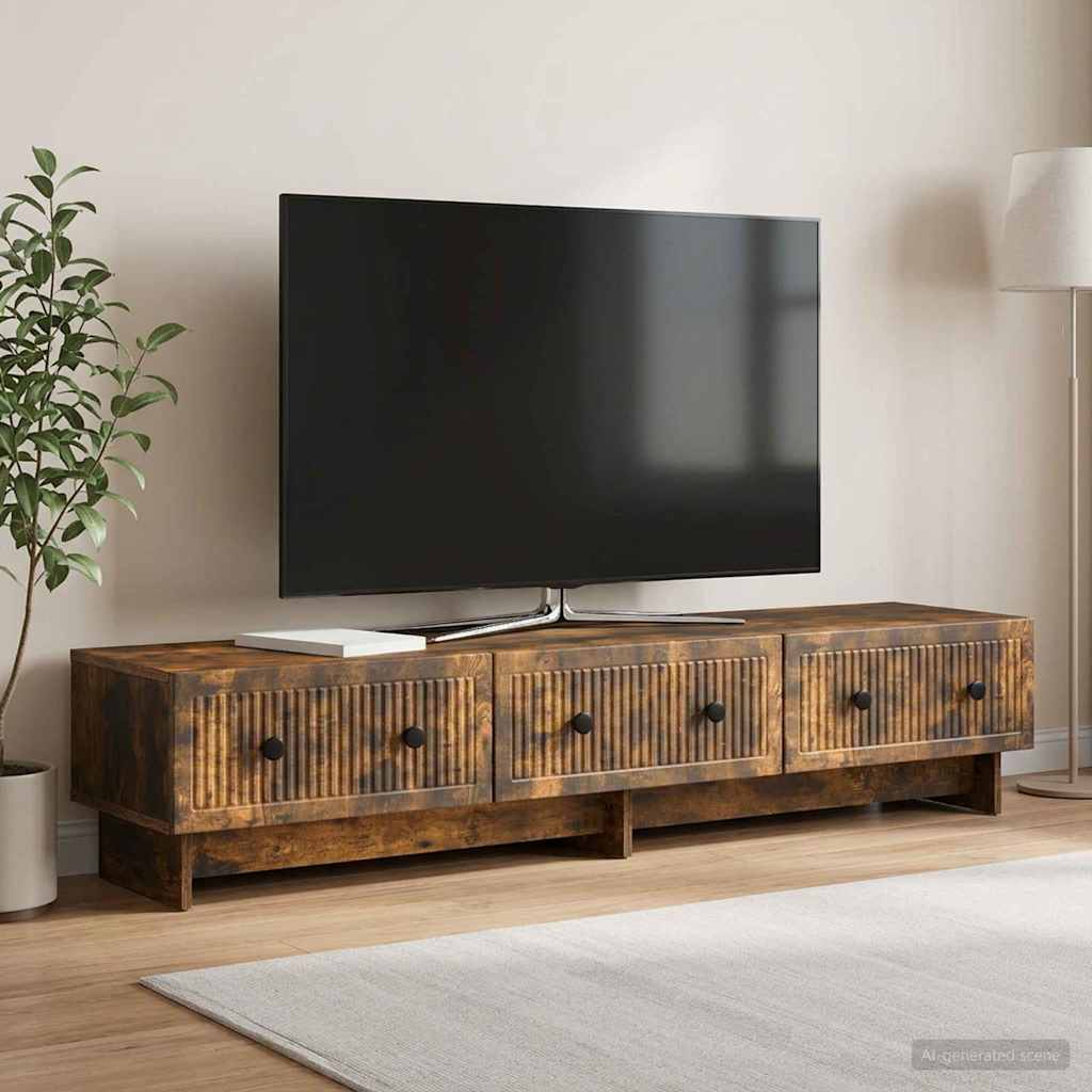 vidaXL Ντουλάπι TV 147 x 34,5 x 30 εκ Καπνισμένο Ξύλο Δρυός