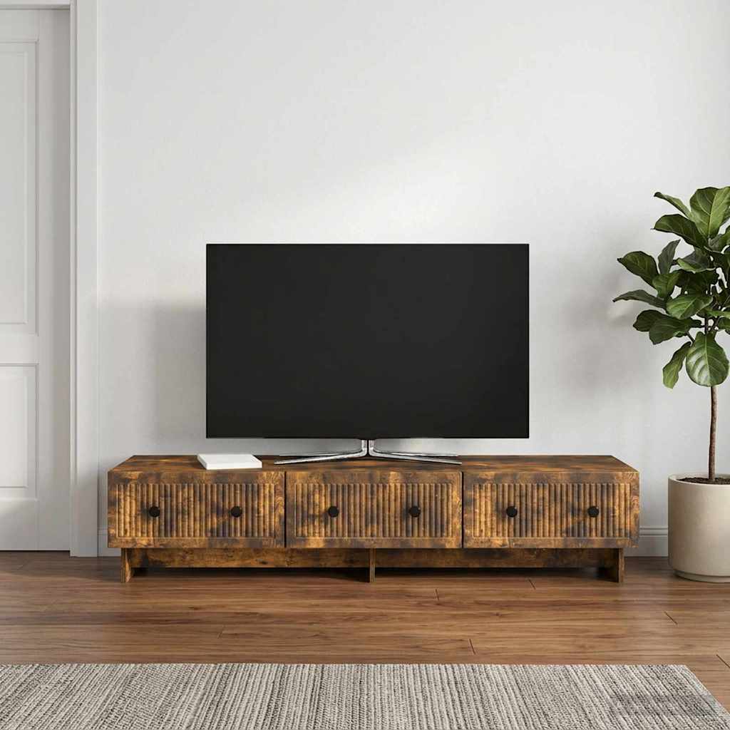 vidaXL Ντουλάπι TV 147 x 34,5 x 30 εκ Καπνισμένο Ξύλο Δρυός