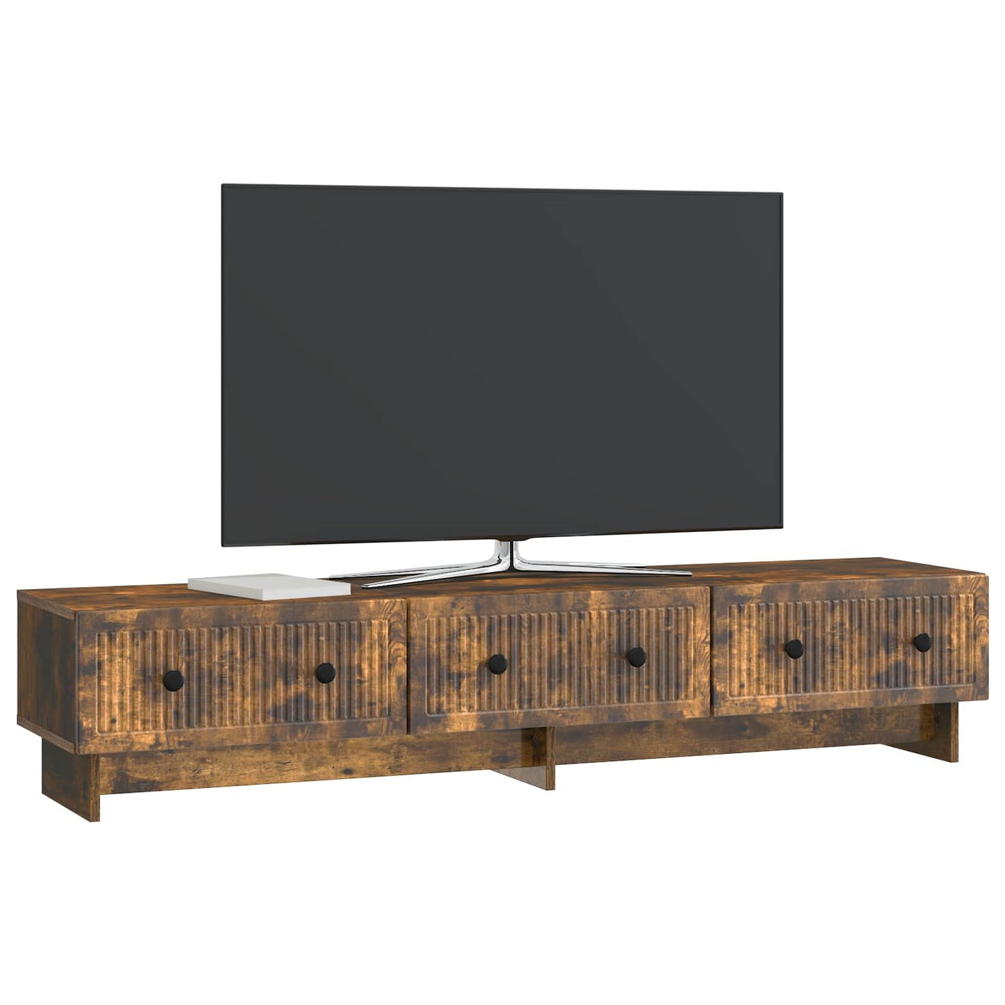 vidaXL Ντουλάπι TV με συρτάρι Καπνισμένο Ξύλο Δρυός 147 x 34,5 x 30 εκ