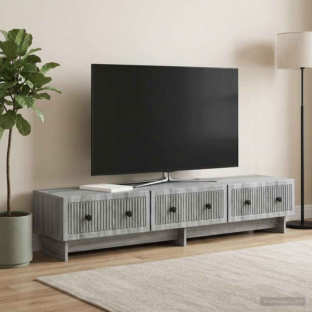 vidaXL Ντουλάπι TV 147 x 34,5 x 30 εκ Γκρι Sonoma Επεξεργασμένο Ξύλο
