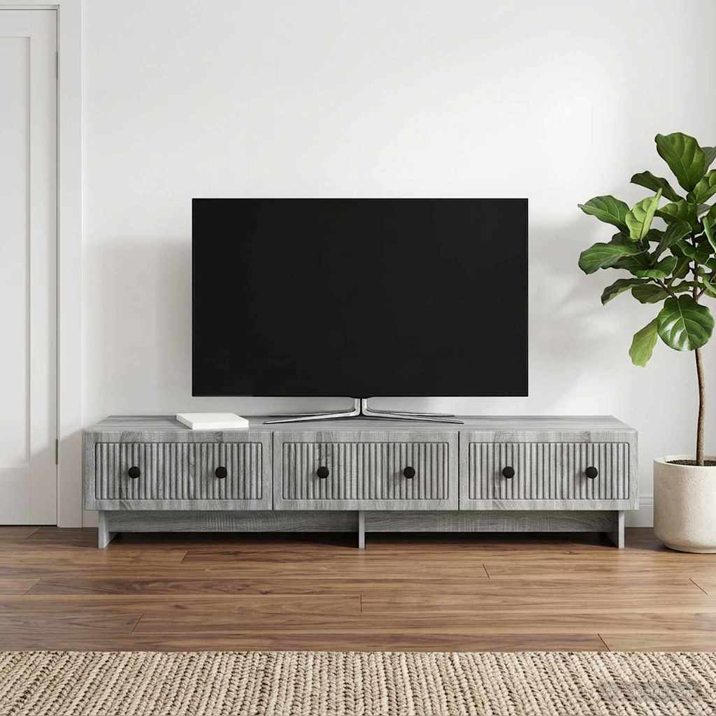 vidaXL Ντουλάπι TV 147 x 34,5 x 30 εκ Γκρι Sonoma Επεξεργασμένο Ξύλο